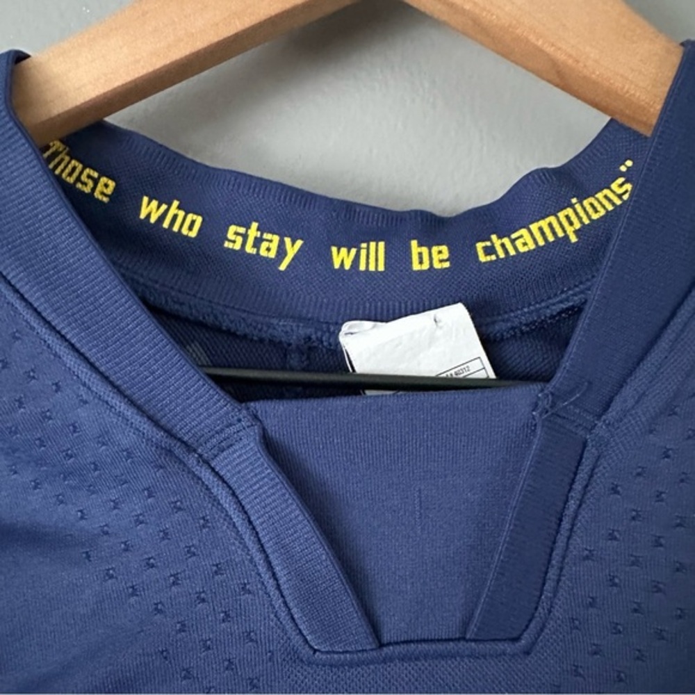 Adidas "Those Who Stay Will Be Champions" Football Uniform Jersey | Blue + Maize - Picture 3 of 7